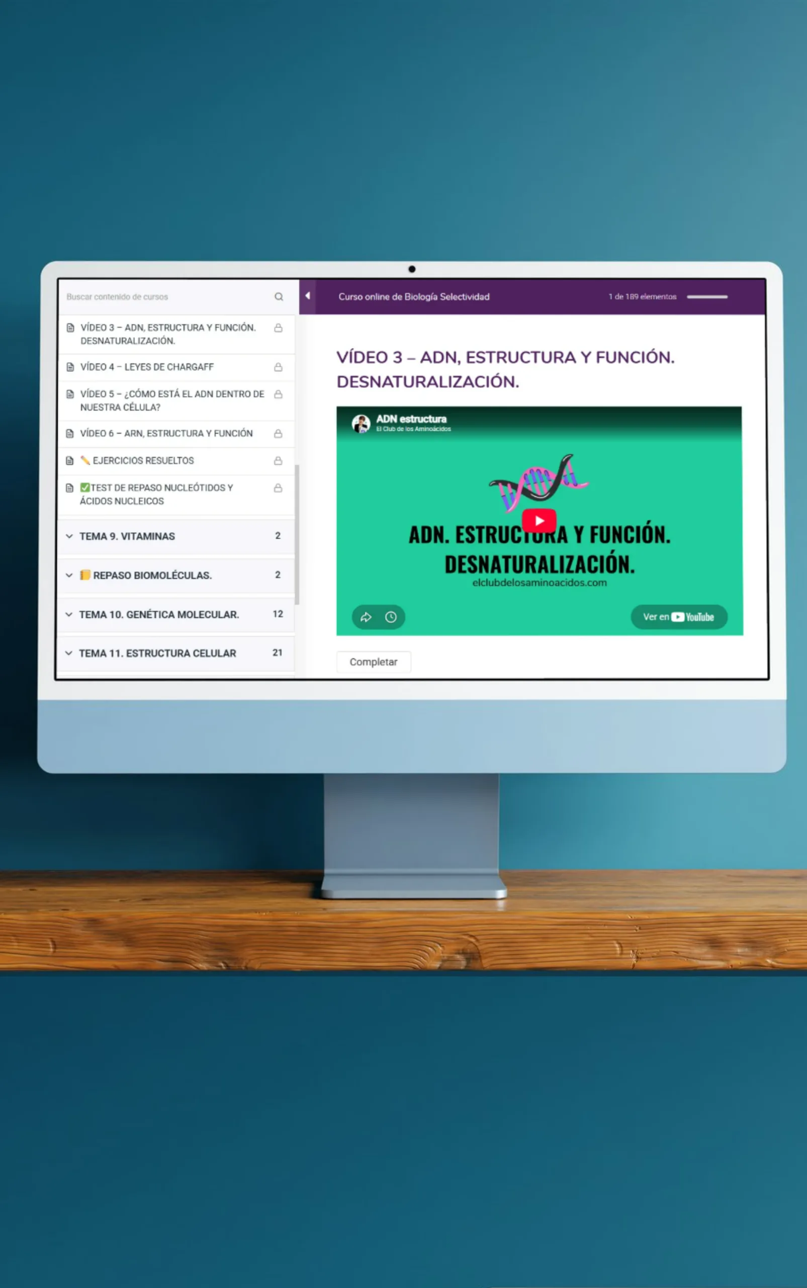 Imagen de portada del curso online de biología.